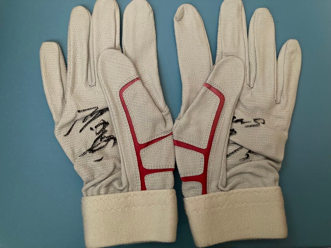 優勝年　直筆サイン入り実使用バッティンググローブ 阪神タイガース 沖原佳典選手