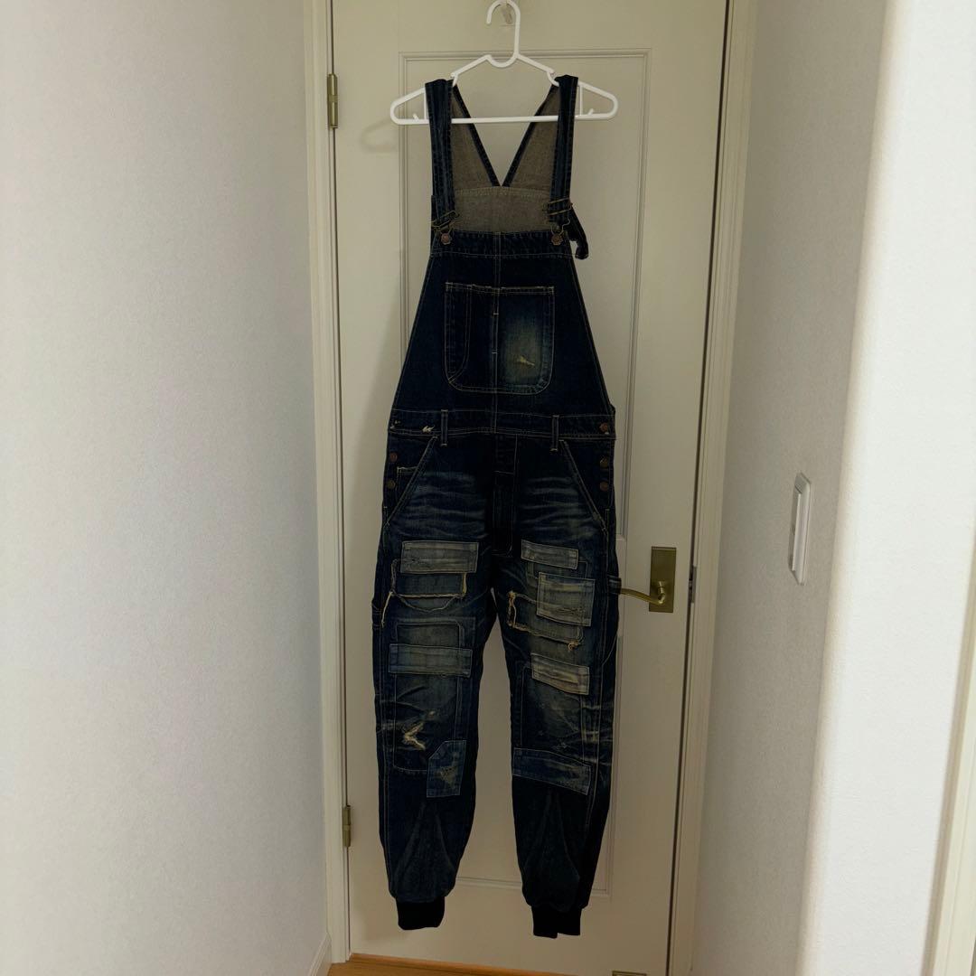 美品 glamb グラム アンプラグド デニム オーバーオール size1